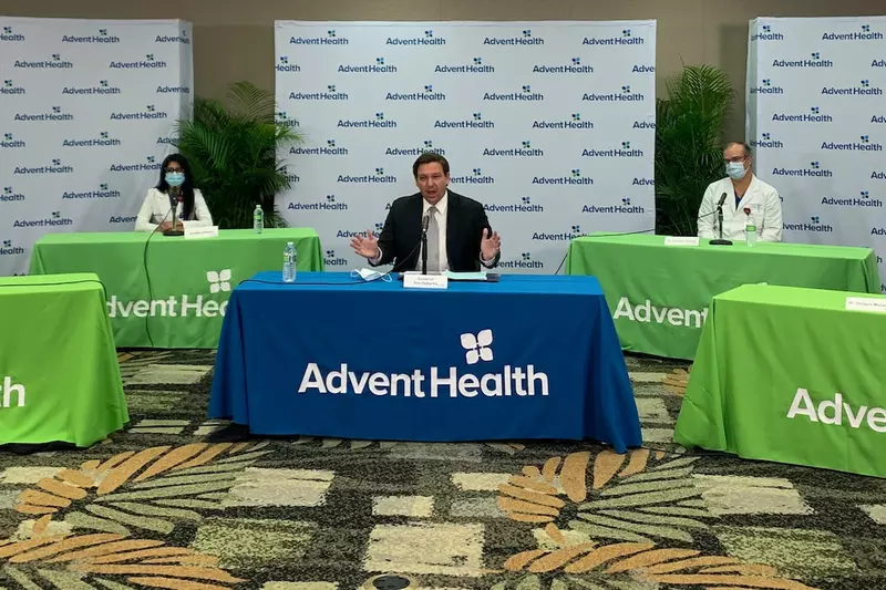 The governor recognized AdventHealth for innovation, other measures in fight against COVID-19.