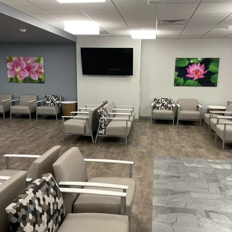 The waiting room of Dr. Patel's new clinic